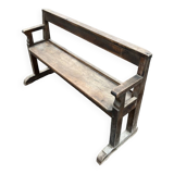 Old pegged oak church bench