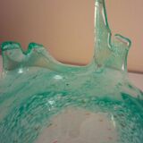 Blown glass empty pocket, thick, free-form, 80s design