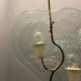 Suspension italienne en verre gravé par Pietro Chiesa