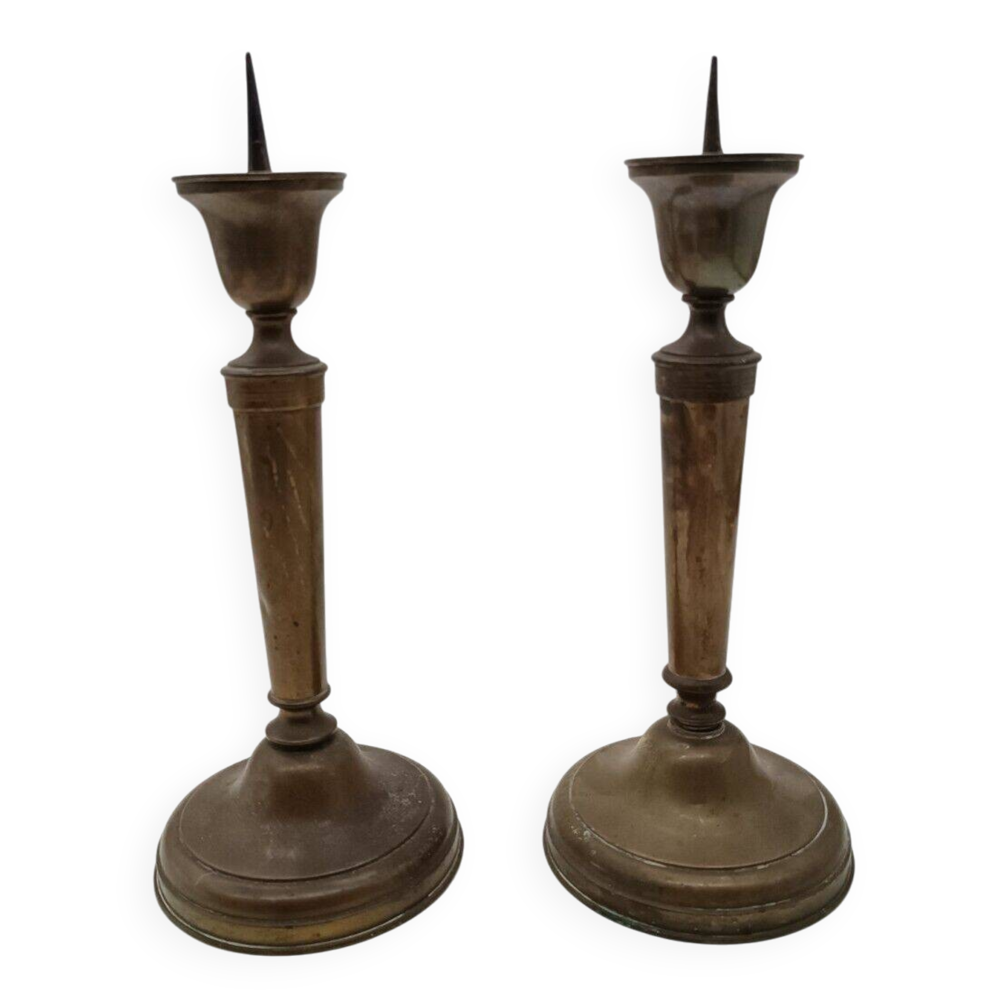 Pair of antique bronze candelabras