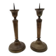Pair of antique bronze candelabras