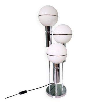 Lampe Space en métal chromé et globe en opaline, 1970