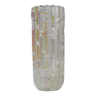 Original Frantisek Vizner Glass ´Maze´ Vase for sklo union Rosice 1960s