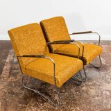 Paire de fauteuils orange vintage de Fabryka Mebli Wschód Zadziele, 1950