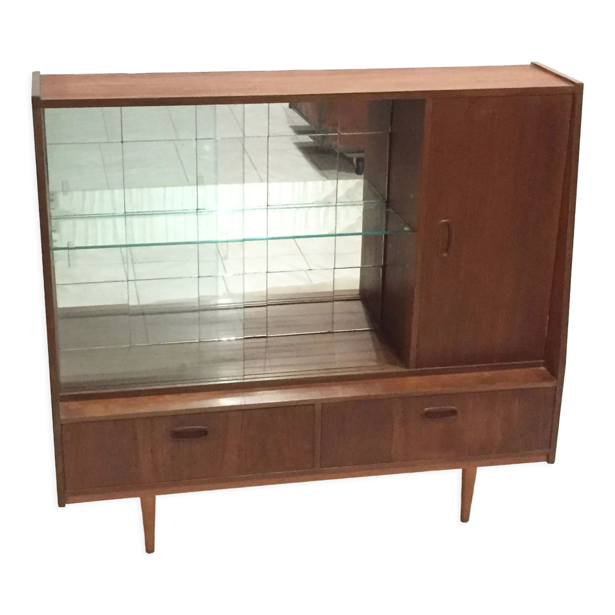 Teak showcase bookcase