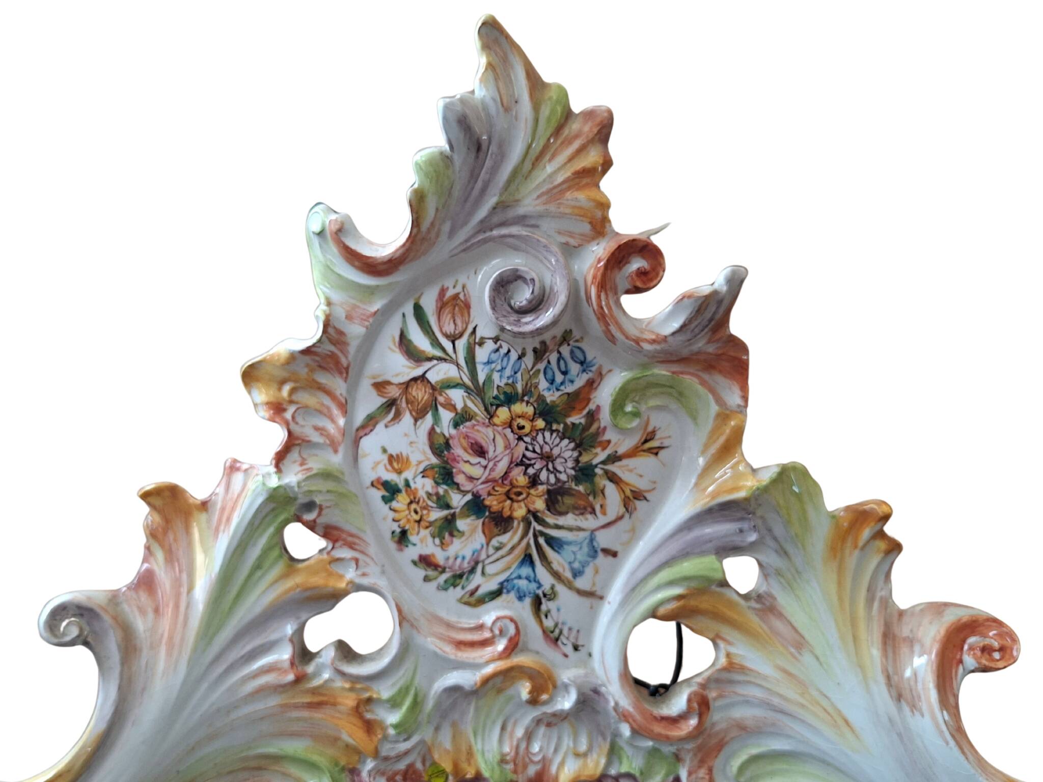 Magnifica Specchiera d’Arte in Ceramica Policroma – Maria Pegoraro per Ricc
