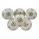 Set of 6 calotte plates Model Réverbère by KG Lunéville, tulip & rose pattern.