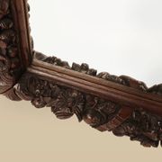 Rare large Antique Baroque or Rococo style hand carved oak mirror, France c