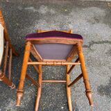 2 Napoleon III chairs in solid wood and velvet fabric