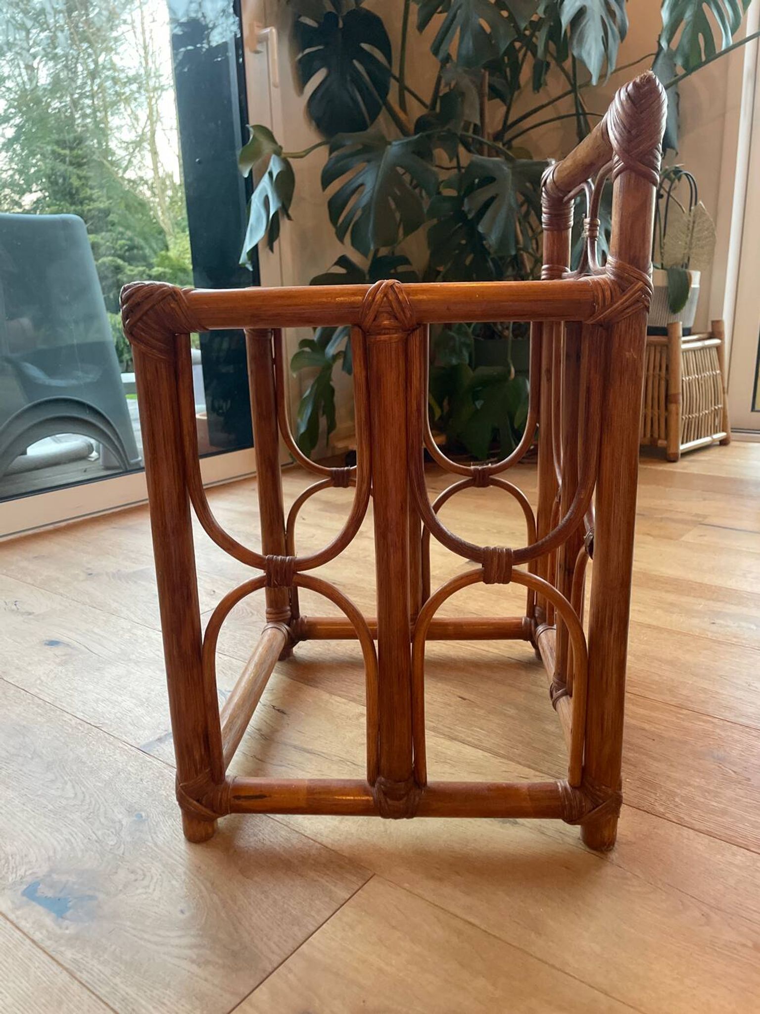 Table d'appoint vintage en rotin