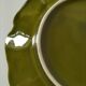 Vintage plate with olive green foliage relief