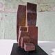 Patinated Cor Dam sculpture in fireclay, 1970s