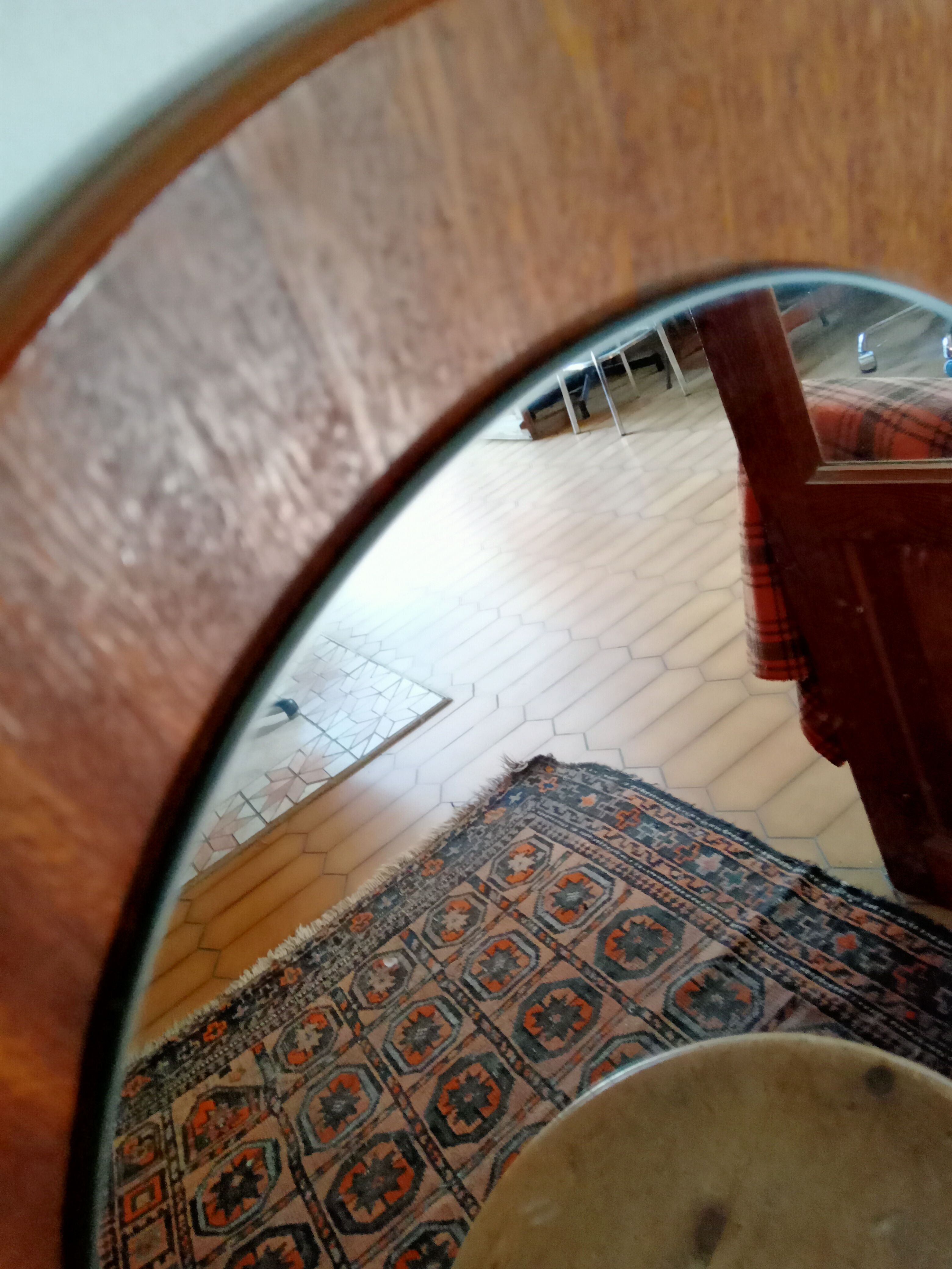 Danish Scandinavian oval mirror 60s