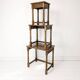 Lot de 3 tables d'appoint Mid Century Vintage en bois massif Landhaus Rustikal Banc de fleurs Tabour