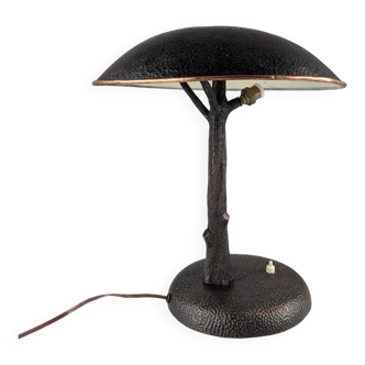 Hammered Copper Sculptural Lamp in the Shape of a Tree, Mid-Century Modern