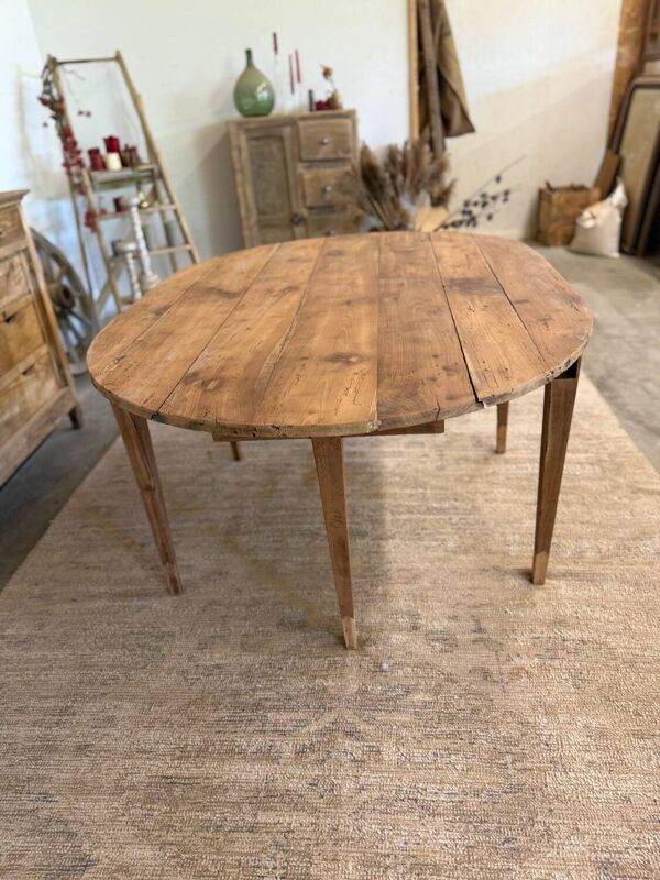 Table ovale modulable en bois massif