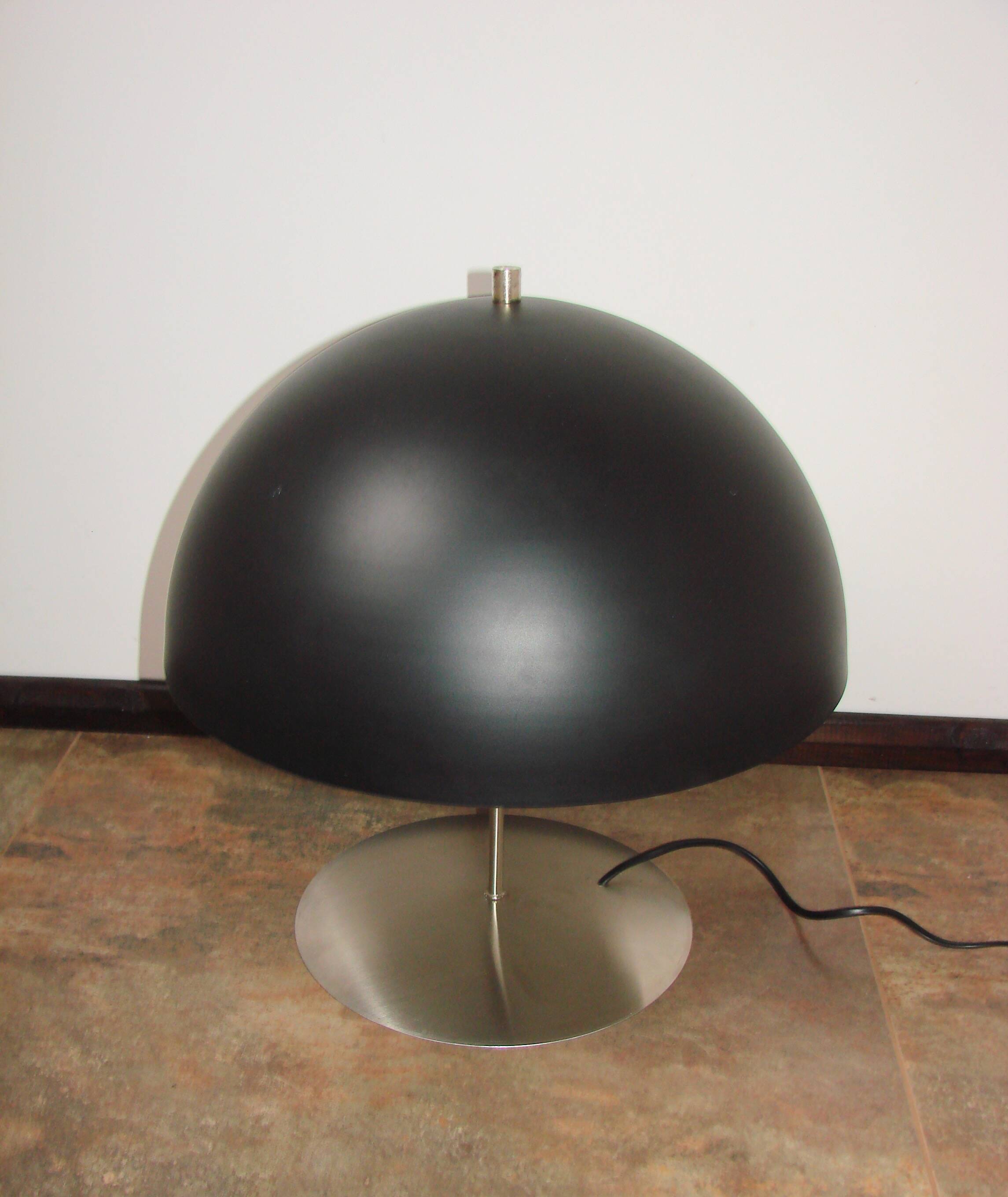 Modern table lamp – 1980s, metal, black shade, 2x E27
