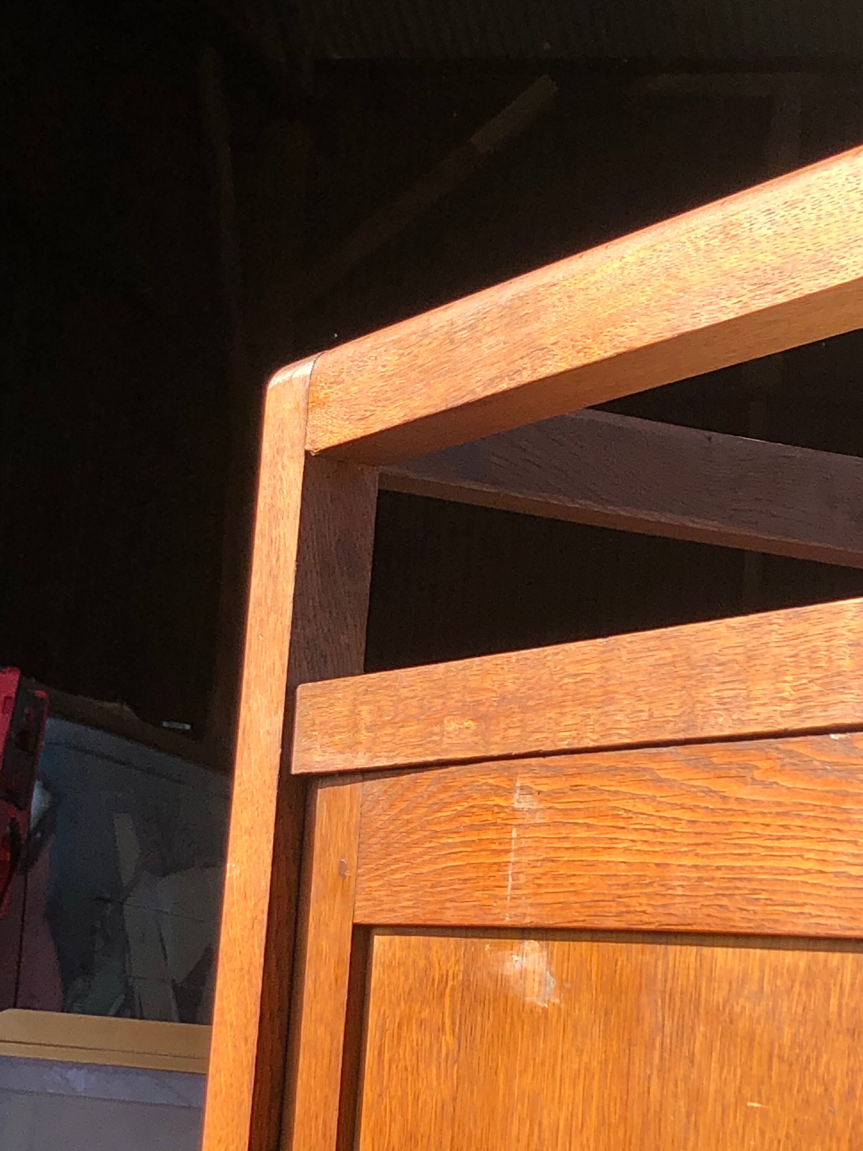 Modernist wardrobe in solid oak 1950