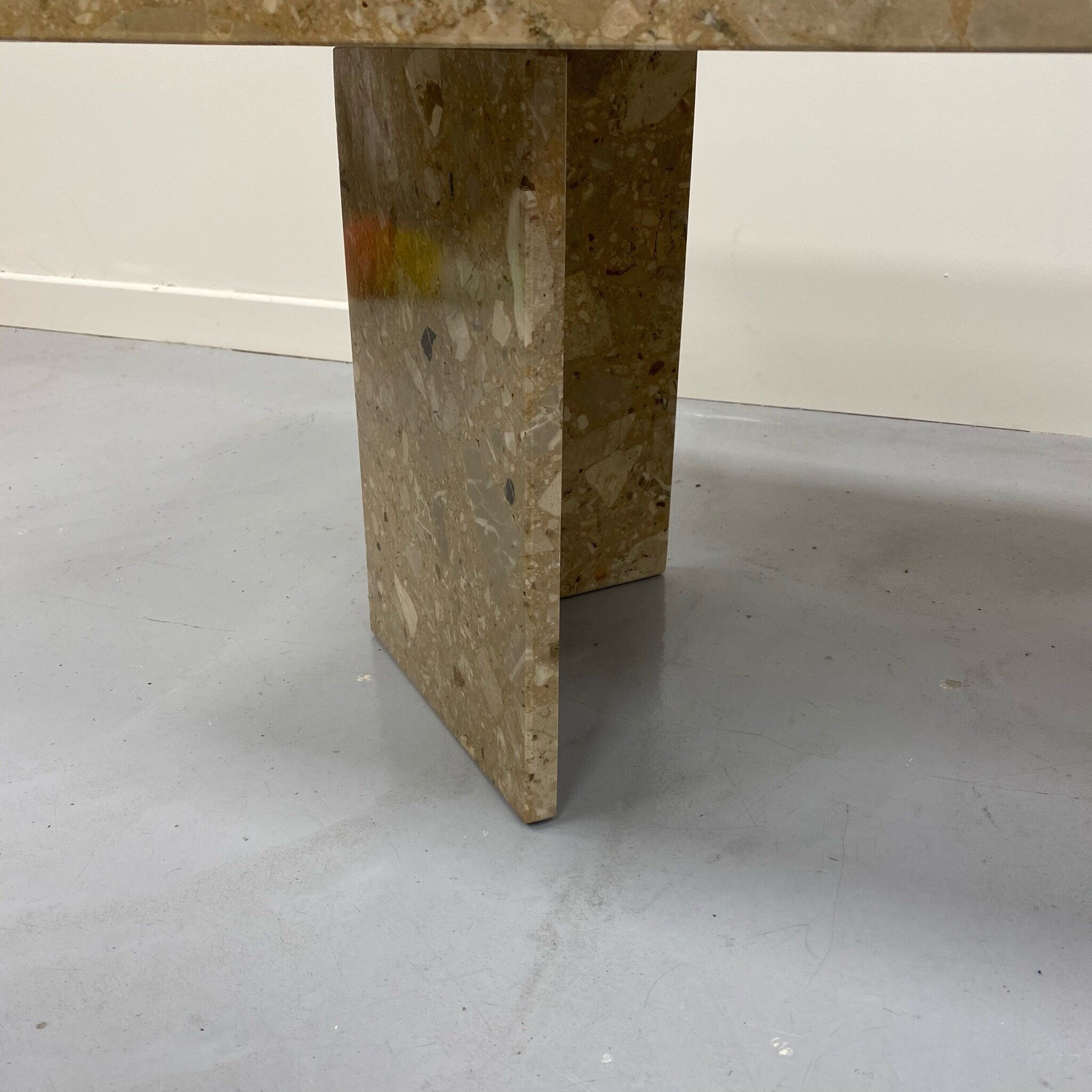 Fossil-bearing marble coffee table 70s