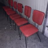 6 vintage red chairs