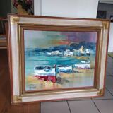 oil signed Josep Teixido Catalan painter Plag de Cadaqes