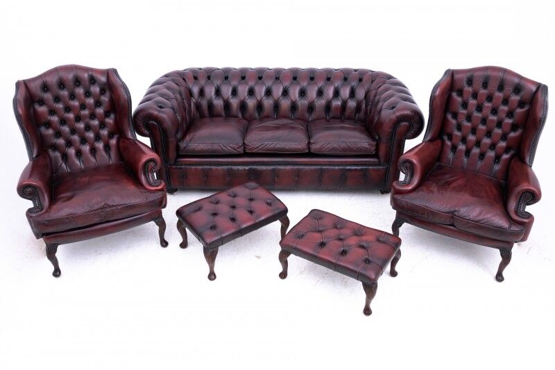 Unique Chesterfield set, Western Europe, mid-20th century.