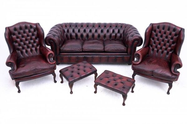 Ensemble Chesterfield unique, Europe de l'Ouest, milieu du 20e siècle.