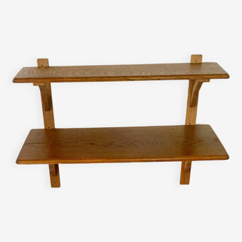 Double vintage wooden shelf