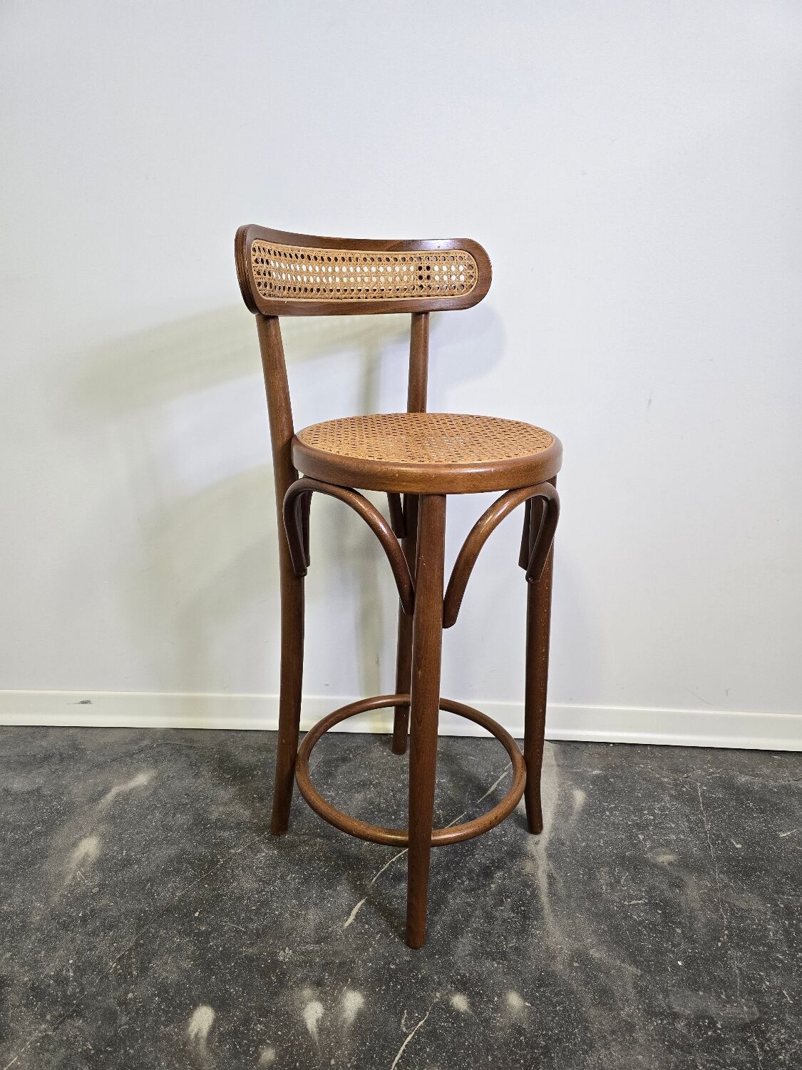 Bentwood Bar Stool with Cane Seat & Back