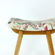 Tabouret mid century en chêne et lin, Ton Tchécoslovaquie années 1960