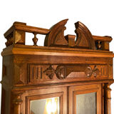 Lion's head oak shelf cabinet