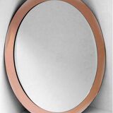 Vintage Antonio Lupi Luxor Crystal Art Mirror in Pink Copper 1950