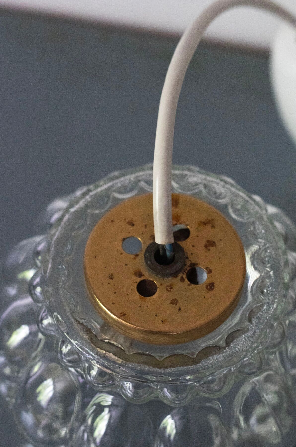 Vintage glass bubble pendant lamp