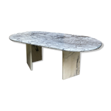 Oval marble coffee table