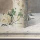Ernest FOUSSIER 1901 "White roses in a Japanese vase"watercolor signed