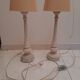 Une paire de lampe de bureau ancienne, pied marbre blanc