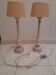 Une paire de lampe de bureau ancienne, pied marbre blanc
