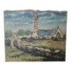 Painting - Oil on canvas Breton Village Signed Louis Hayaux (1897 - 1982)