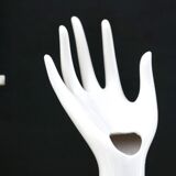 Hand baguier vase, white porcelain, 70s