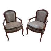 Pair of antique armchairs style Louis XV late XIXth