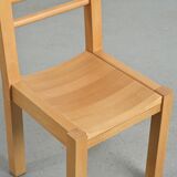 Solid beech chairs with log backs, French work, 1980