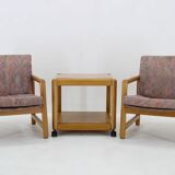 1970s Pair of Beech Armchairs and Coffee Table  by TON, Czechoslovakia