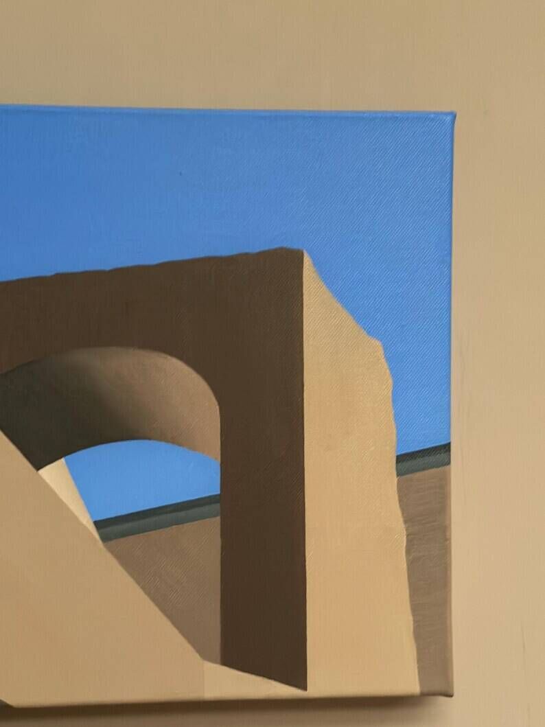 Original Contemporary Swedish Oil on Canvas – “Trajanus Forum III” by Anna Micro Johansson – 2011 – Unframed