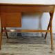 Bureau vintage pieds compas et sa chaise années 50/60