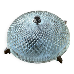 Grand plafonnier en verre - ancien
