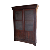 Wardrobe old wood two doors glass granite
