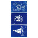 Triptych (trio) of linocuts