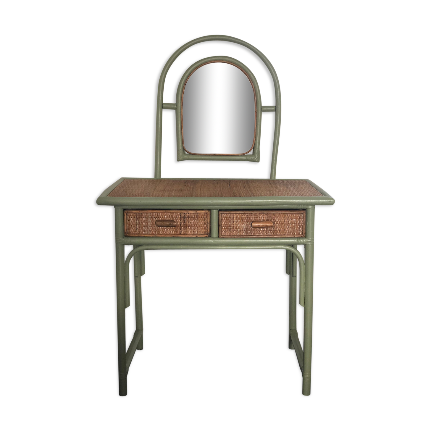 Rattan dressing table with mirror