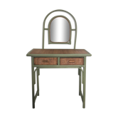 Coiffeuse en rotin avec miroir