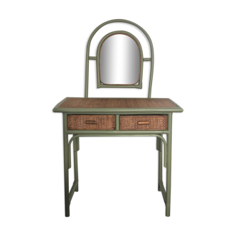 Rattan dressing table with mirror
